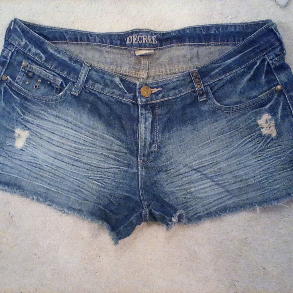 Distressed Denim Shorts